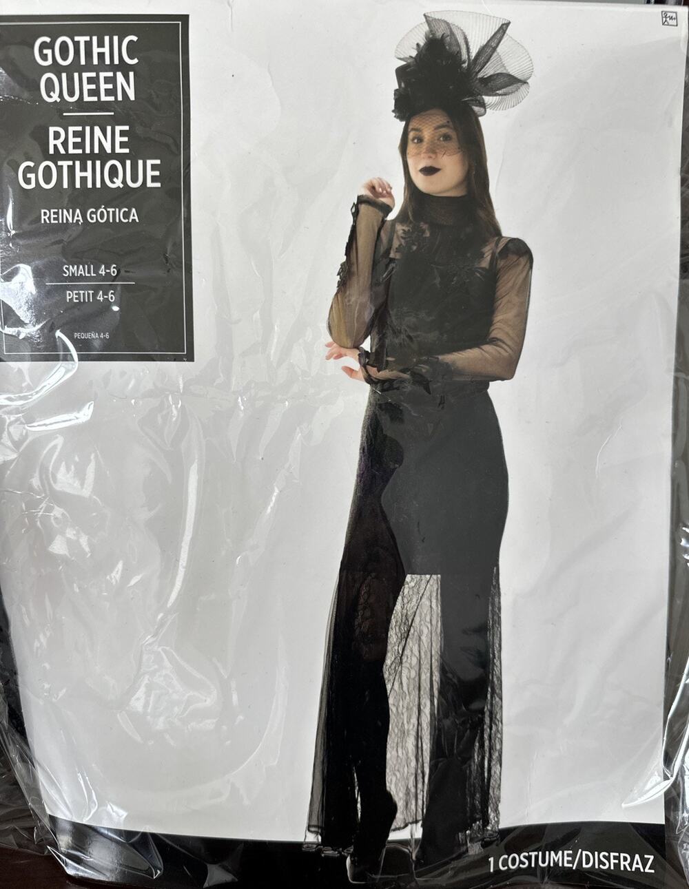 Gothic Queen Vampire Witch Women's Halloween Costume Dress Small (4-6) NEW